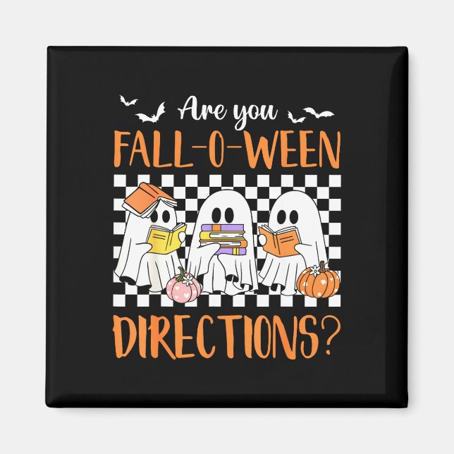Retro are fall o ween directions teacher halloween magnet (Front)