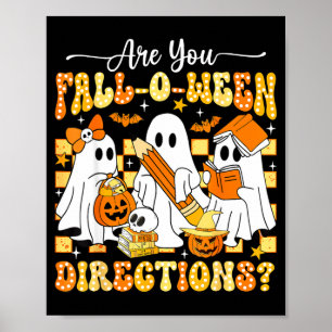 Retro are fall o ween directions teacher halloween poster