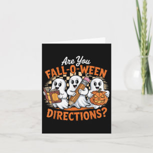 Retro Are You Fall O Ween Directions Ghost Hallowe Card