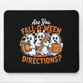 Retro Are You Fall O Ween Directions Ghost Hallowe Mouse Pad