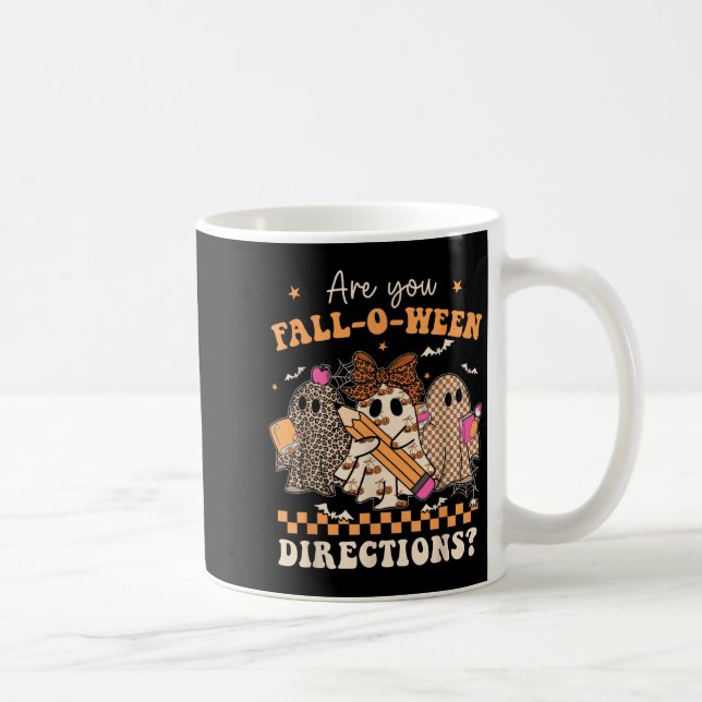 Retro Are You Fall O Ween Directions Teacher Hallo Coffee Mug (Right)