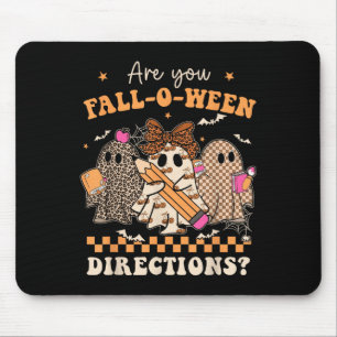 Retro Are You Fall O Ween Directions Teacher Hallo Mouse Pad