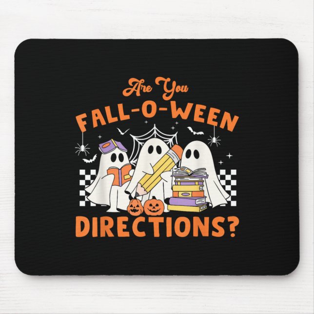 Retro Are You Fall O Ween Directions Teacher Hallo Mouse Pad (Front)