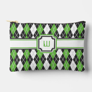 Retro Argyle Accessory Pouch