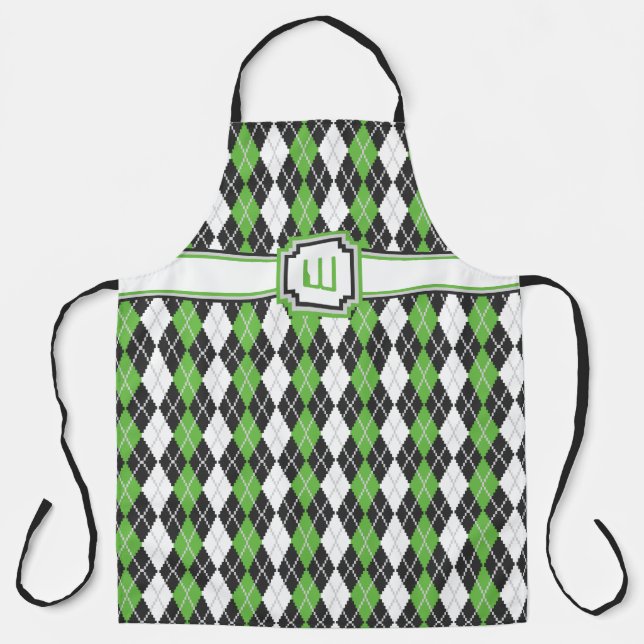 Retro Argyle All-Over Print Apron (Front)