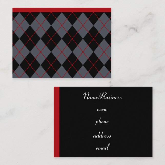 Retro Argyle Business Card (Front/Back)