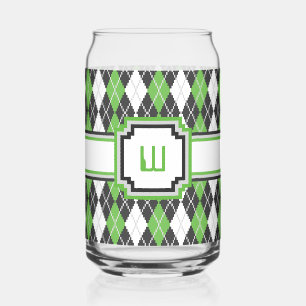 Retro Argyle Can Glass