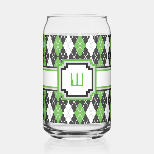 Retro Argyle Can Glass (Front)