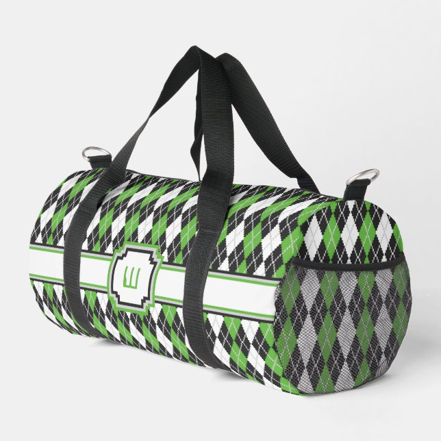 Retro Argyle Duffle Bag (Right Corner)