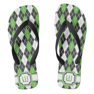 Retro Argyle Flip Flops