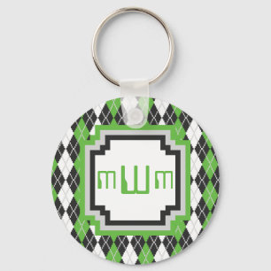 Retro Argyle Keychain