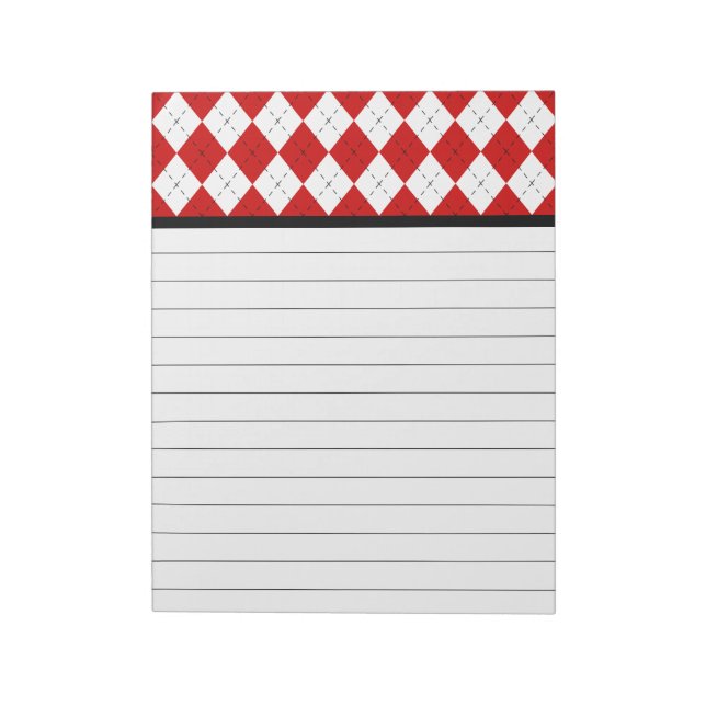 Retro Argyle Kitchen Notepad (Rotated)