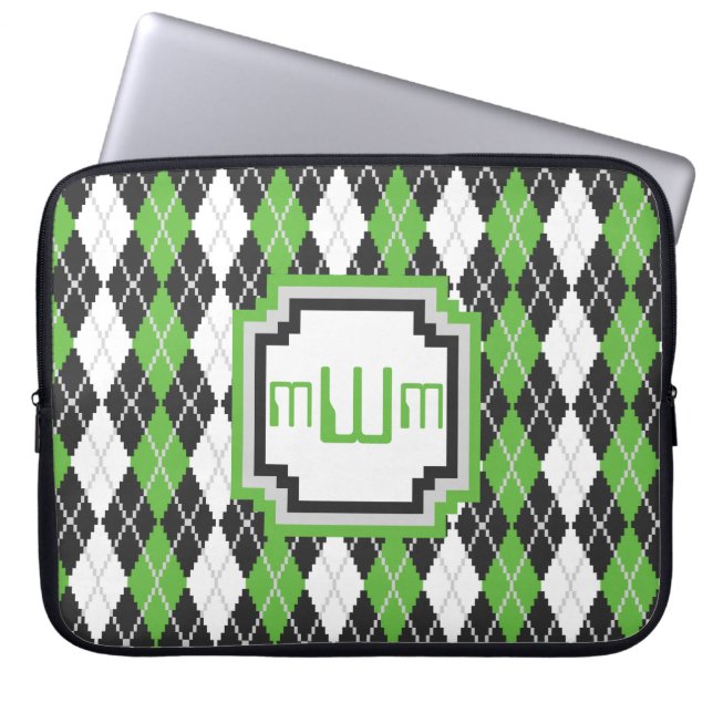 Retro Argyle Laptop Sleeve (Front)