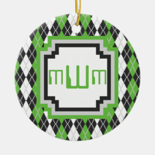 Retro Argyle Ornament