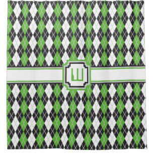 Retro Argyle Shower Curtain