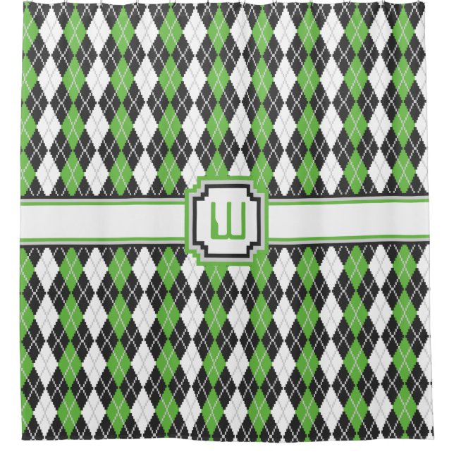 Retro Argyle Shower Curtain (Front)