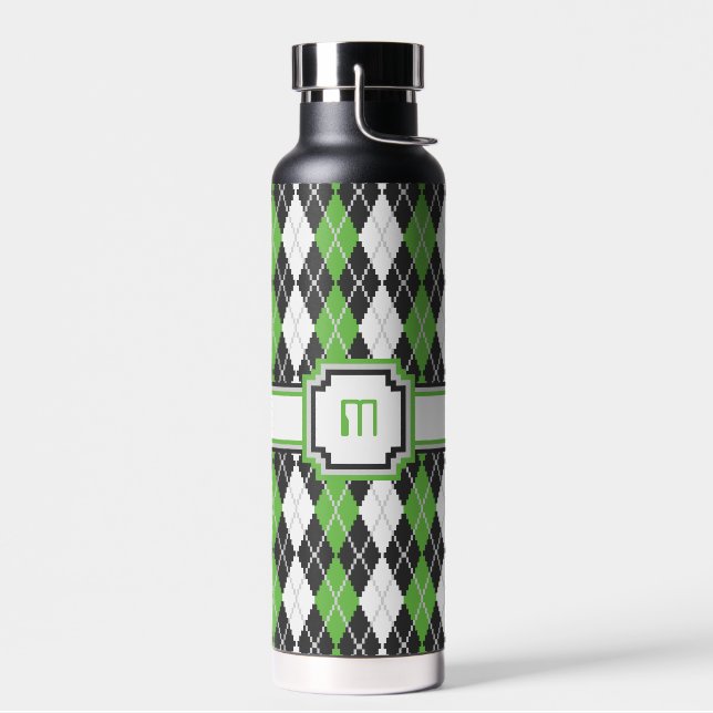 Retro Argyle Water Bottle (Left)