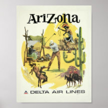 Retro Arizona travel advertising art vintage