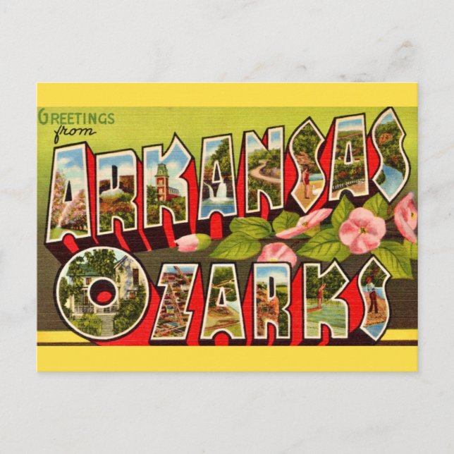  Retro Arkansas Ozarks Postcard  (Front)