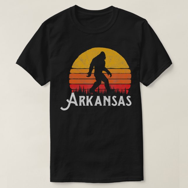 Retro Arkansas Silhouette Sun  Believe  T-Shirt (Design Front)