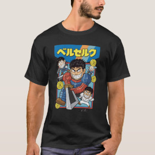 Retro Armored Swordsman – Classic Manga Game Style T-Shirt