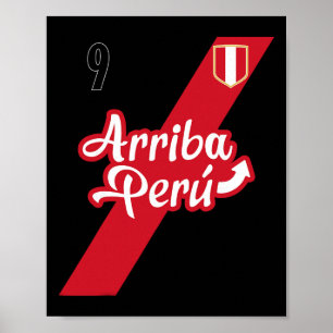 Retro Arri Peru Soccer Jersey 9 Peruvian Futbol Gi Poster