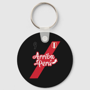 Retro Arriby Peru Soccer Jersey 9 Peruvian Futbol Key Ring