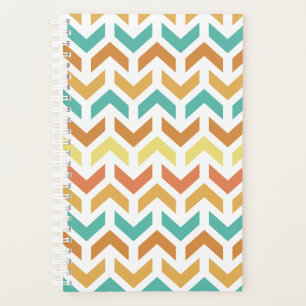 Retro Arrows Chevron Orange Teal Gold Planner