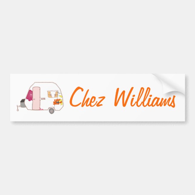 Retro Art Caravan Owner's Bumper Sticker (Front)