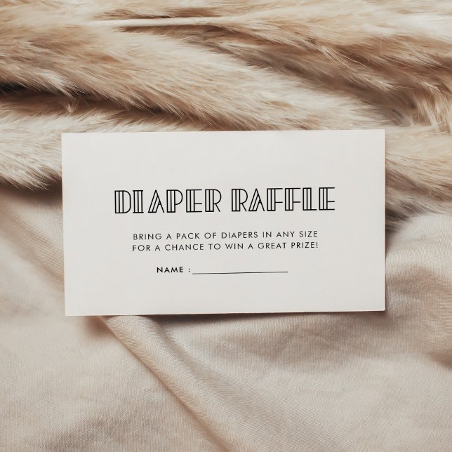 Retro art deco baby shower diaper raffle insert (Creator Uploaded)