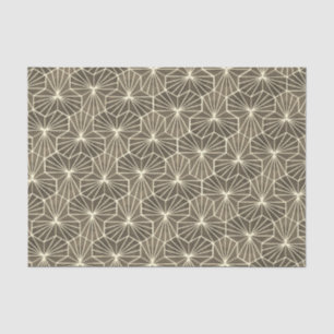 Retro Art Deco Beige Brown Geometric Pattern Tissue Paper