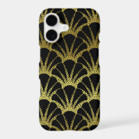 Retro Art Deco Black / Gold Shell Scale Pattern