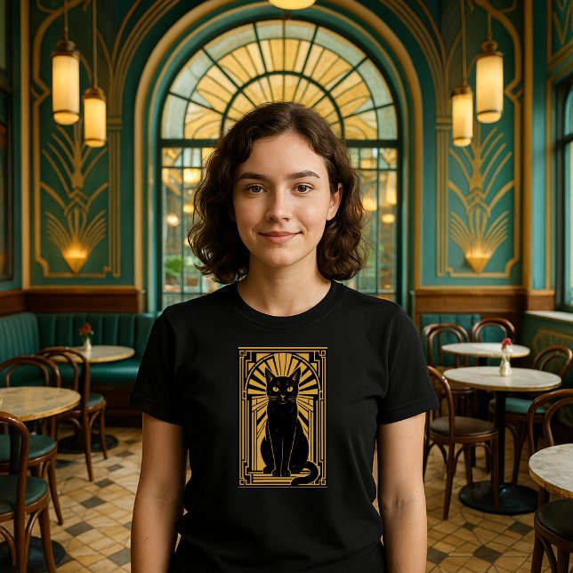 Retro Art Deco Cat T-Shirt (Creator Uploaded)