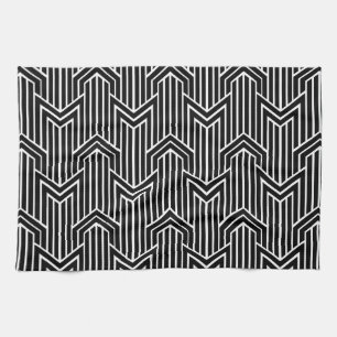 Retro Art Deco Chevron Pattern Tea Towel
