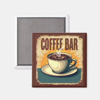 Retro Art Deco Coffee Bar Magnet