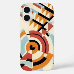 Retro Art Deco Jazz, Geometric Shapes Patterns iPhone 16 Case