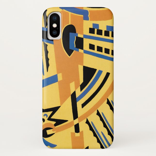Retro Art Deco Jazz Geometric Shapes Patterns Case-Mate iPhone Case (Back)