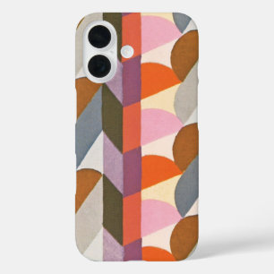 Retro Art Deco Jazz Pastel Colours Shapes Patterns iPhone 16 Case