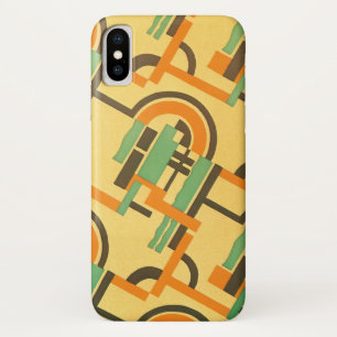 Retro Art Deco Jazz Pattern Colour Geometric Shape iPhone X Case