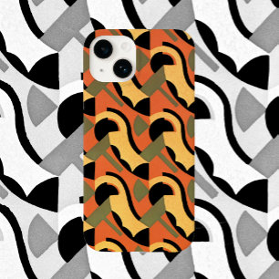 Retro Art Deco Jazz, Warm Curves Circles Geometric Case-Mate iPhone 14 Case