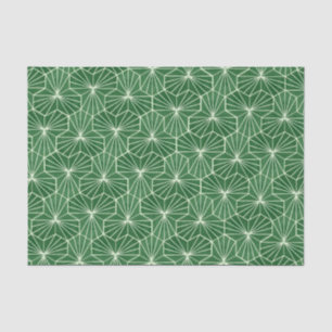 Retro Art Deco Lime Green Geometric Pattern Tissue Paper