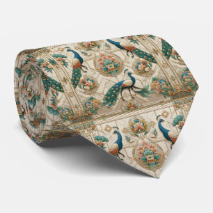Retro Art Deco Peacocks Tie