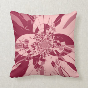 Retro Art Deco Pink Floral Pattern Cushion