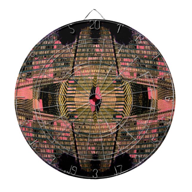 Retro Art Deco Style Unusual Dart Board (Front)