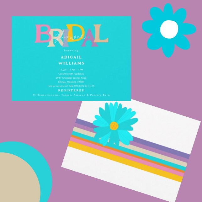 Retro Art Deco Turquoise Bridal Shower Invitation (Creator Uploaded)