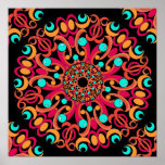 Retro Art Kaleidoscope Poster<br><div class="desc">Kaleidoscope Poster.  Choose your own size ,  background colour and quality of paper. Use the zazzle framing tools to see what this image will look like framed.</div>