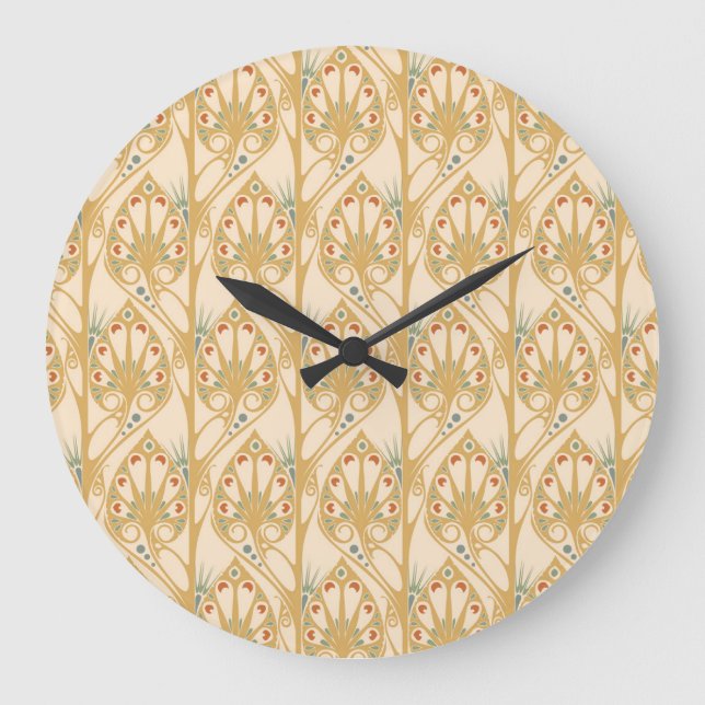 Retro art nouveau, abstract geometric lines. large clock (Front)