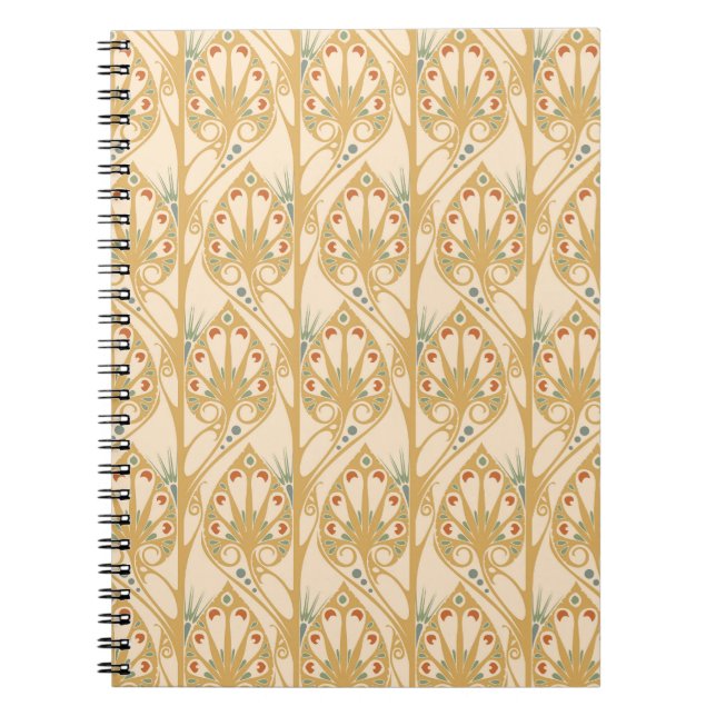 Retro art nouveau, abstract geometric lines. notebook (Front)