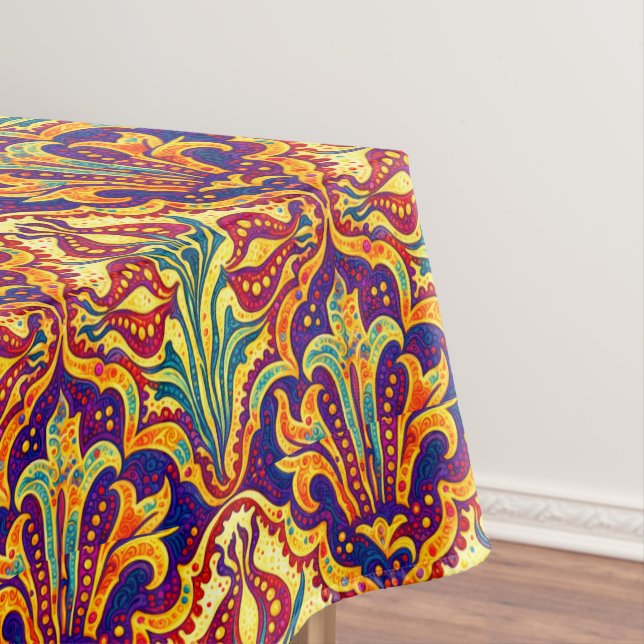 Retro Art Nouveau Floral Pattern by Walter Crane Tablecloth (In Situ)