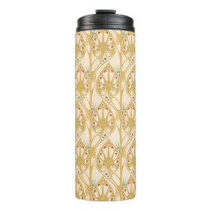 Retro art nouveau illustration pattern thermal tumbler